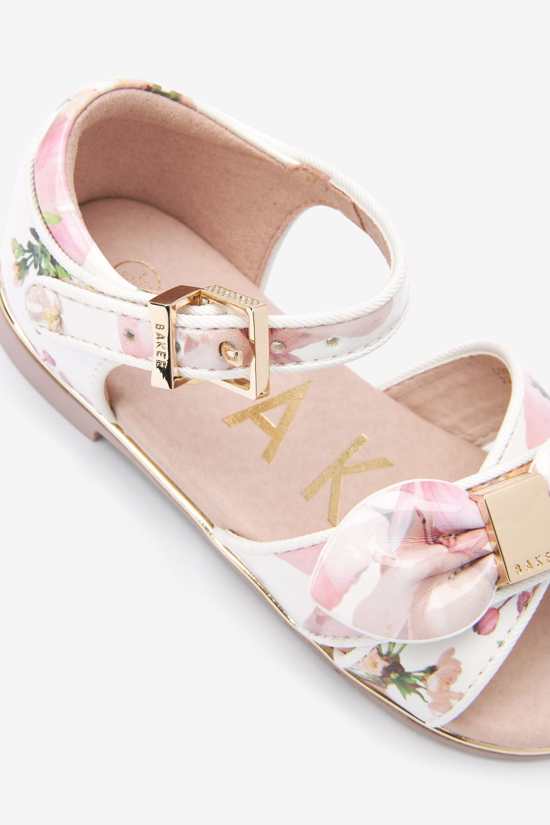 White Baker by Ted Baker White Patent Bow Sandals