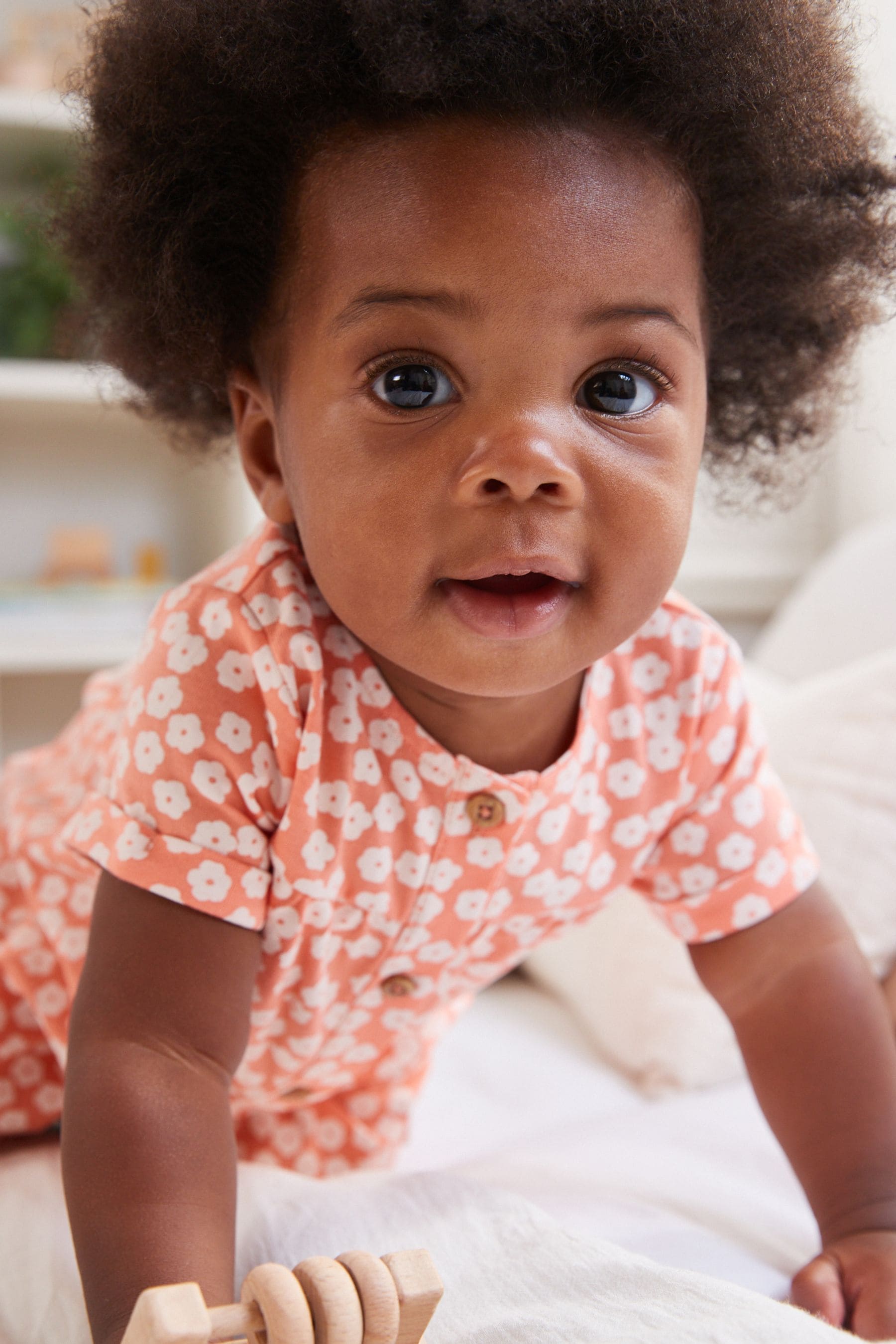 Coral Pink Floral Baby Jersey Jumpsuit (0mths-2yrs)