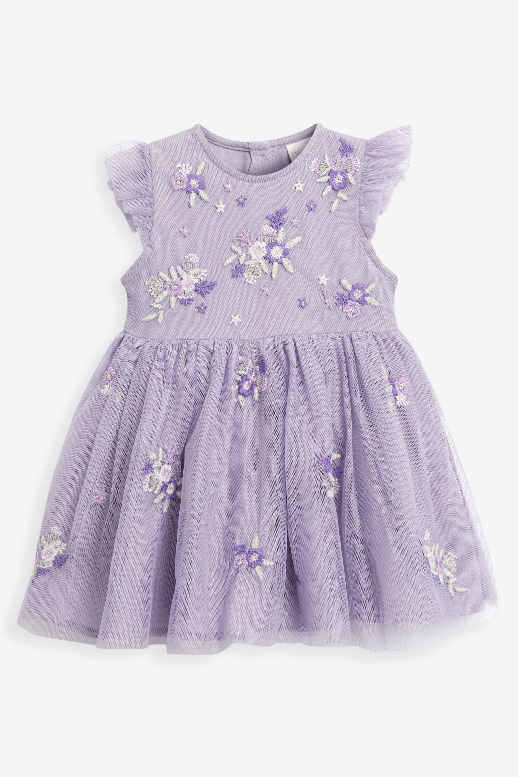 Lilac Purple Embellished Mesh Baby Dress (0mths-2yrs)