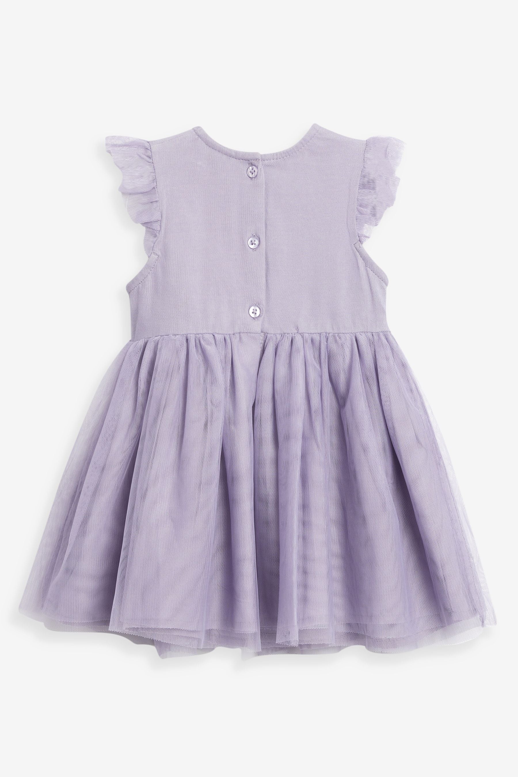 Lilac Purple Embellished Mesh Baby Dress (0mths-2yrs)