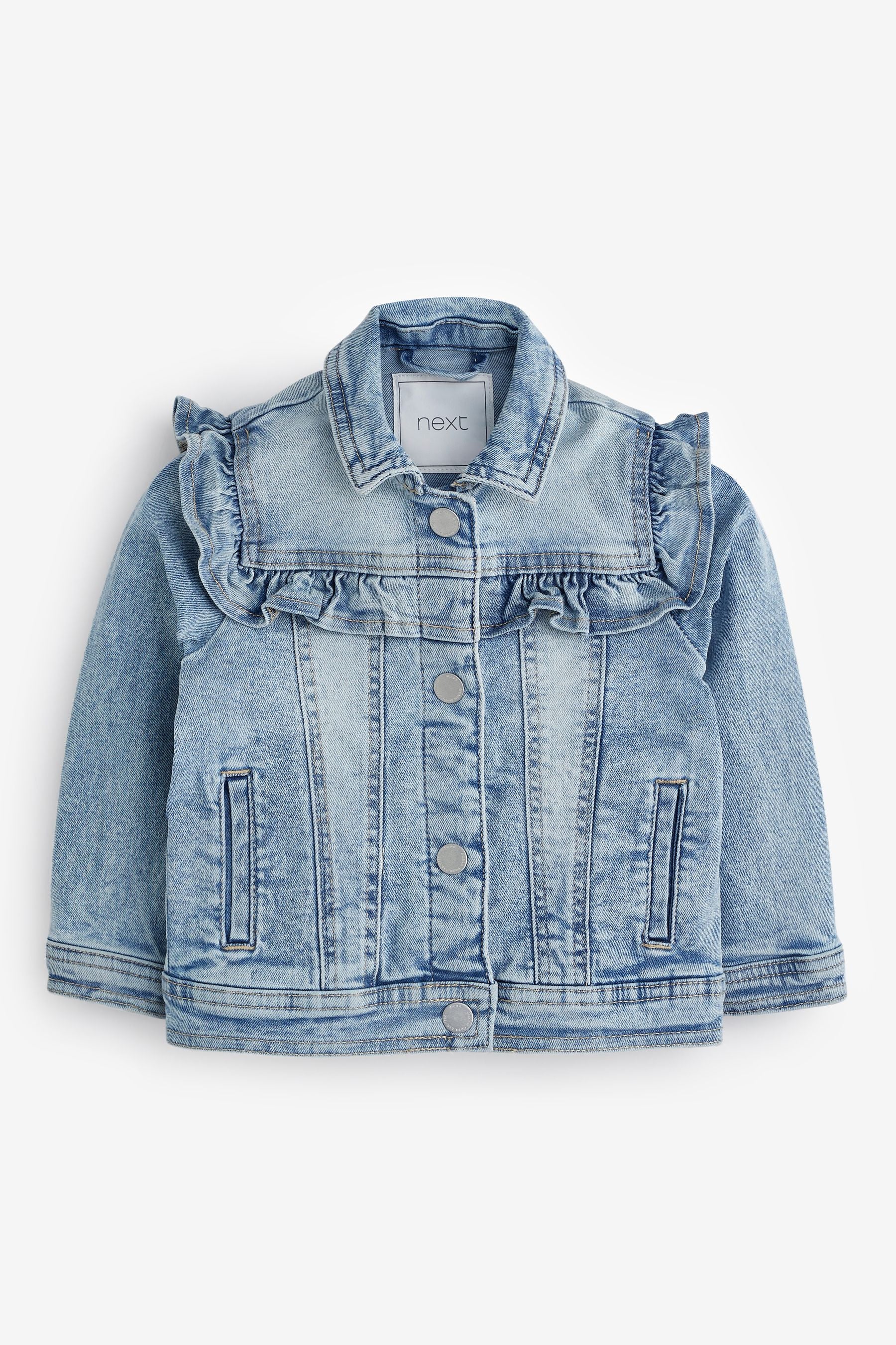 Mid Blue Denim Frill Bib Jacket (3mths-10yrs)