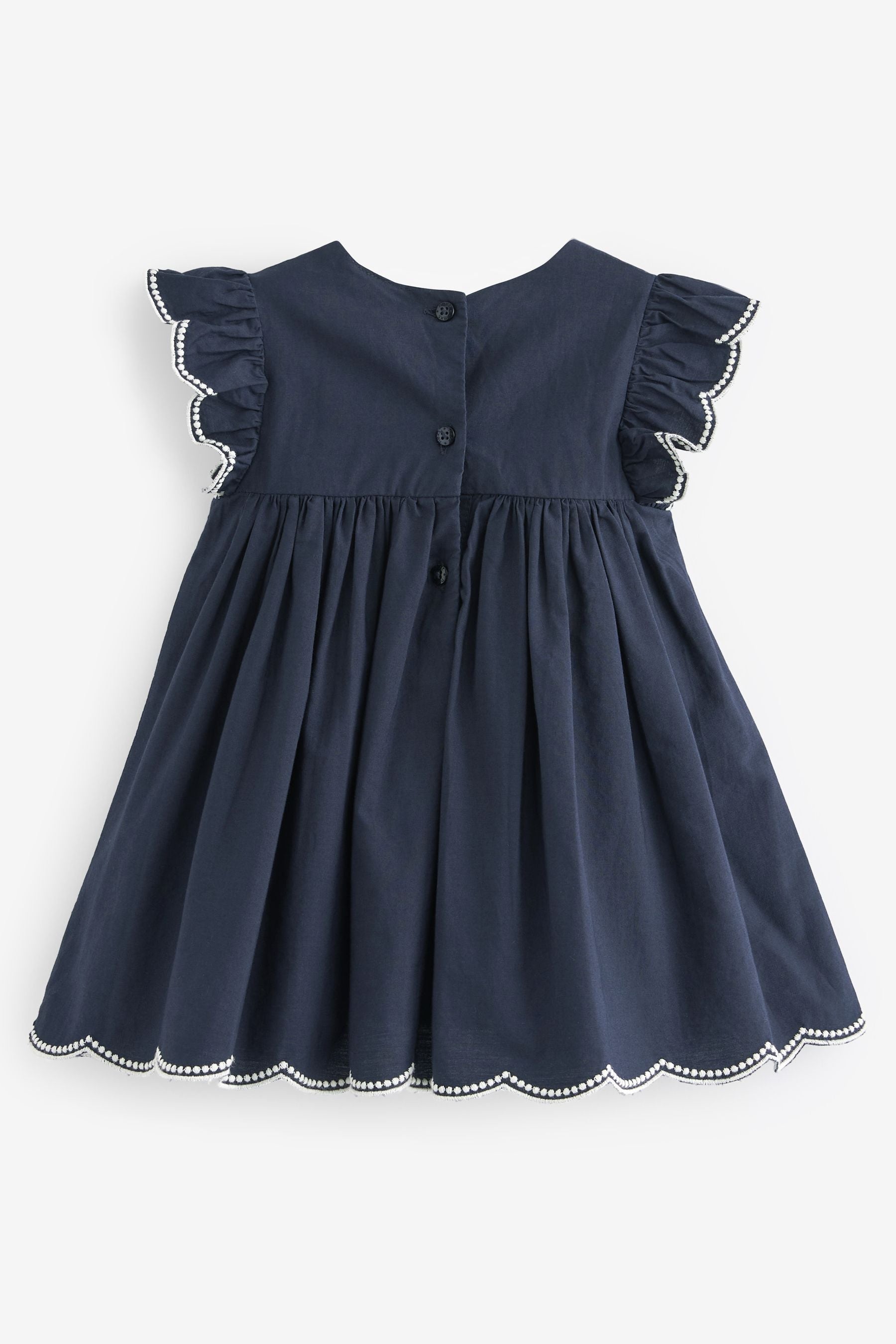 Navy Blue Embroidered Character Baby Dress (0mths-2yrs)